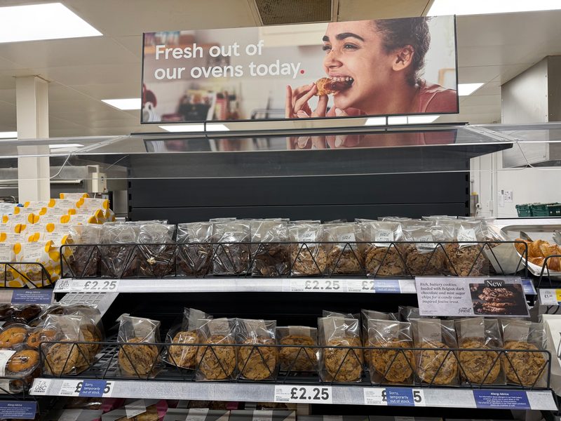 Tesco Christmas branding and signage, December 2025
