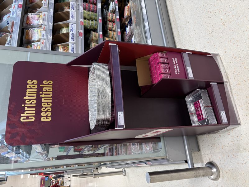 Waitrose Christmas shippers display, December 2025
